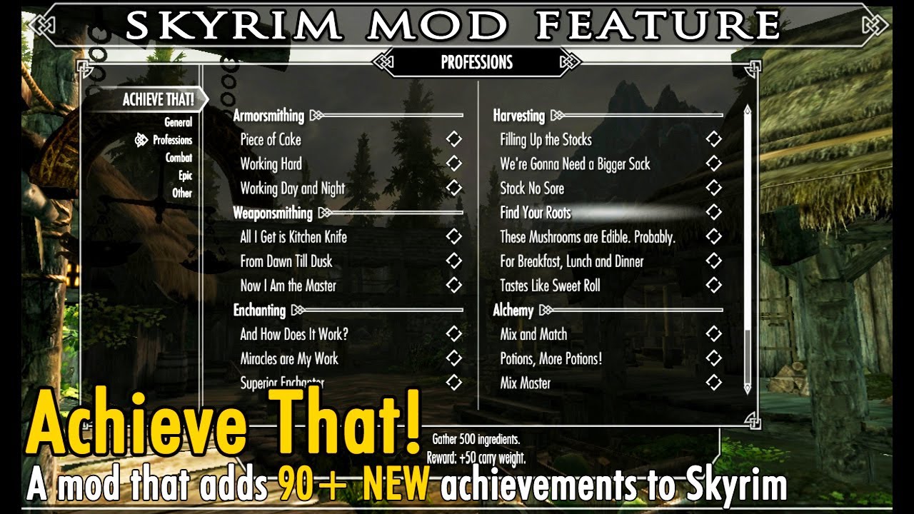 Skyrim special edition achievements mod